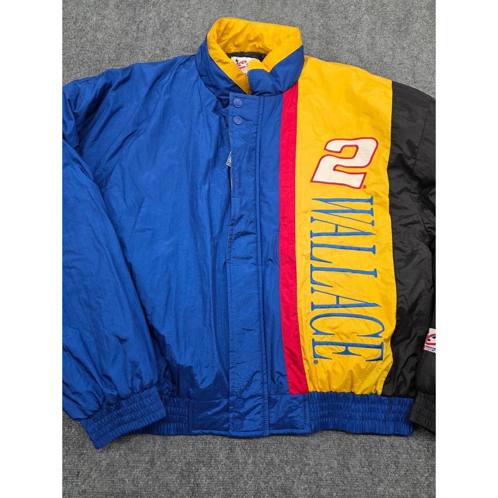 Vtg NASCAR Rusty Wallace Chase Authentics Miller Time Puffer Bomber Jacket - XXL